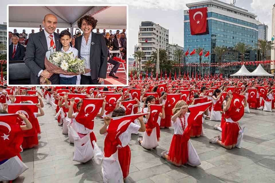 &nbsp;İzmir'de 23 Nisan Ulusal Egemenlik ve &Ccedil;ocuk Bayramı coşkuyla kutlandı.