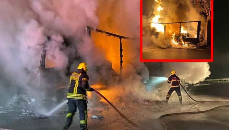 İzmir’de facia! TIR alev alev yandı…