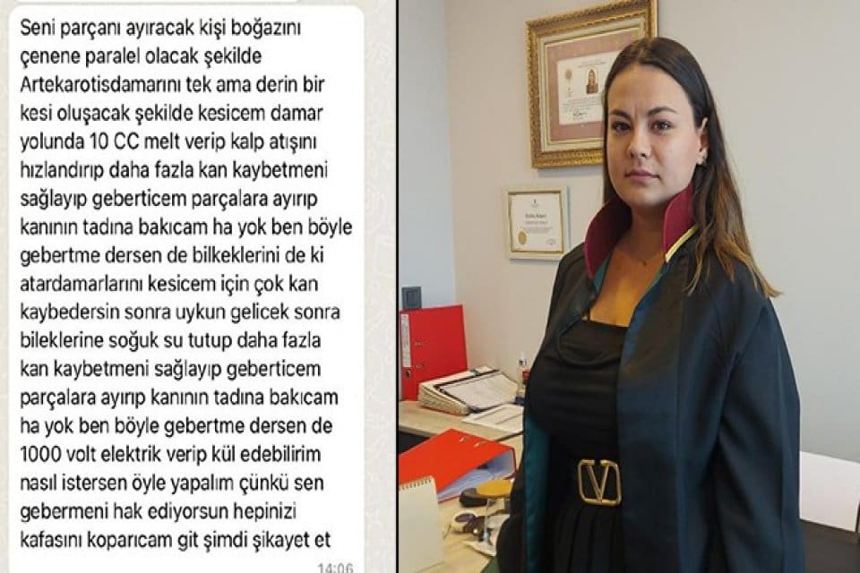 İzmir Barosu'na kayıtlı bazı kadın avukatlara &ouml;l&uuml;m tehdidi i&ccedil;eren mesajlar