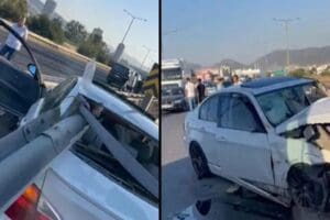 İzmir Bornova'da otomobil ve elektrikli bisiklet &ccedil;arpıştı. Kazanın ardından elektrikli