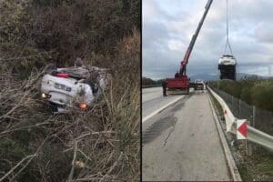 İzmir – &Ccedil;eşme Otoyolu'nda şarampole devrilen otomobilin s&uuml;r&uuml;c&uuml;s&uuml; Umut K.