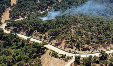 Karşıyaka'da ormanlık alandaki yangın büyümeden söndürüldü