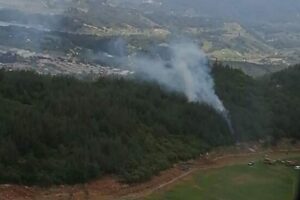 İzmir'in Kemalpaşa il&ccedil;esinde, orman yangını &ccedil;ıktı. Alevleri s&ouml;nd&uuml;rmek i&ccedil;in havadan