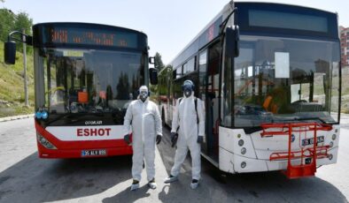 İzmir'de otobüs, taksi ve dolmuşlara virüs kalkanı