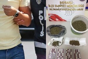 İzmir'in Bayraklı il&ccedil;esinde, uyuşturucu madde ticareti yaptığı belirlenen bir ş&uuml;phelinin