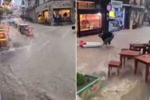 İzmir'de sabah başlayıp, g&uuml;n i&ccedil;erisinde aralıklarla etkili olan yağmur ve