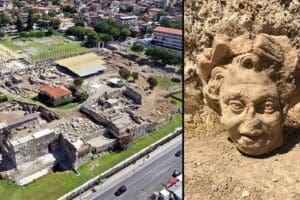 İzmir'in Konak il&ccedil;esinde bulunan Smyrna Agorası ve Smyrna Tiyatrosu'nda&nbsp;yapılan kazı