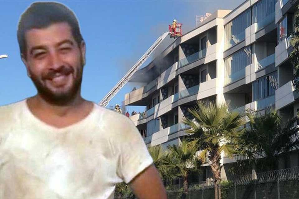 İZMİR'in Gaziemir il&ccedil;esinde, Kaan Yal&ccedil;ın'ın (27) apartmanda &ccedil;ıkan yangında &uuml;st