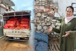 İZMİR'de, park halindeki kamyonet, i&ccedil;indeki 2 ton patatesle &ccedil;alındı. Hırsızlık