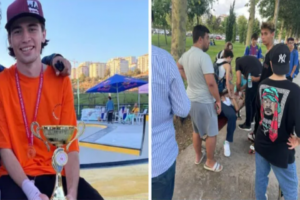 Kaykay şampiyonu milli sporcu Alparslan Ayhan ve arkadaşı Kerem Şahinoğlu,