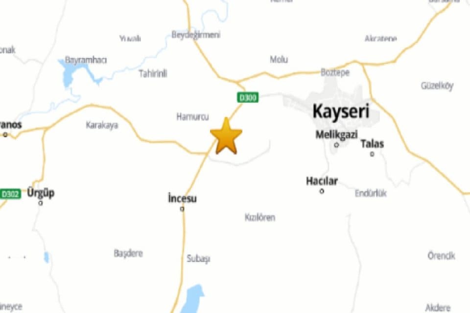 Kayseri'nin İncesu il&ccedil;esinde peş peşe 4.7 ve 4.3 b&uuml;y&uuml;kl&uuml;ğ&uuml;nde iki