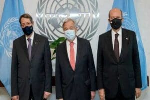 KKTC Cumhurbaşkanı Tatar, GKRY lideri Anastasiadis ve BM Genel Sekreteri