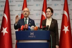 CHP Genel Başkanı Kemal Kılı&ccedil;daroğlu, İYİ Parti lideri Meral Akşener'in