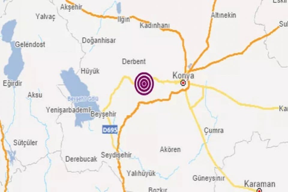 Deprem b&ouml;lgesi olmayan Konya'da gece saatlerinde bir deprem oldu. Depremin