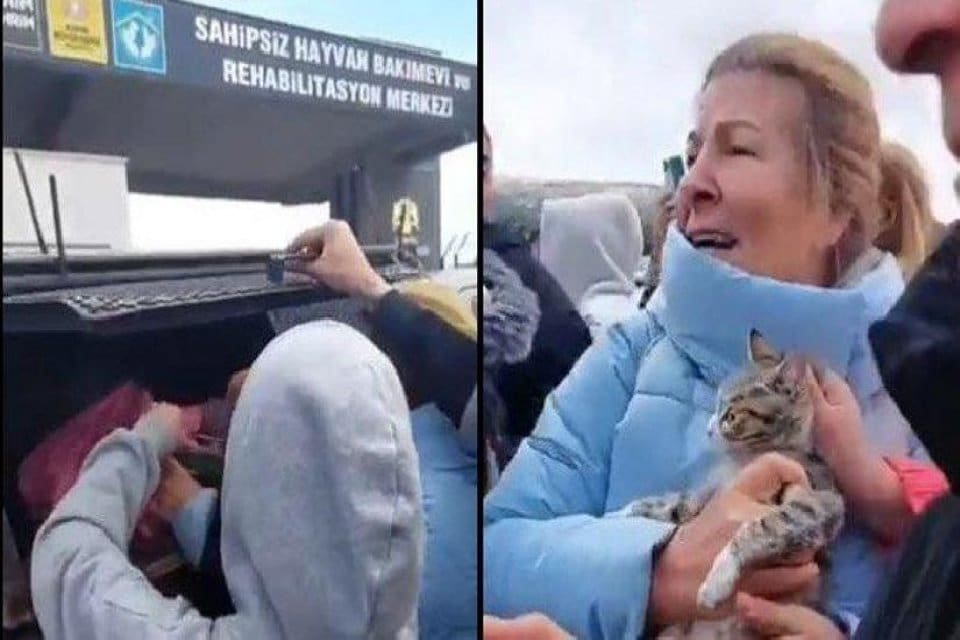 Konya B&uuml;y&uuml;kşehir Belediyesi&rsquo;ne ait hayvan barınağında bir g&ouml;revlinin elindeki k&uuml;rekle