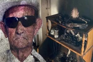 Osmaniye&rsquo;de, televizyonun patlamasıyla &ccedil;ıkan yangında dumandan etkilenen Mustafa Avcılar (83),