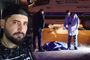 Denizli'de Üçgen kavşağında yol ortasında kaza sonucu hasar görmüş pizza