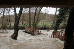 Domani&ccedil;'te sağanağın ardından dereler taştı, y&uuml;zlerce d&ouml;n&uuml;m tarım arazisi sular
