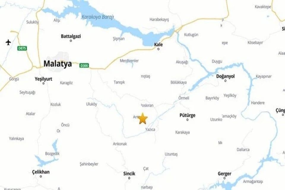 AFAD’dan yapılan açıklamalara göre Malatya’nın Pütürge ilçesinde saat 04.34’te 4,7
