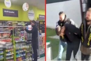 İstanbul&rsquo;da bir markette kasiyerin başının a&ccedil;ık olmasını ve alkol satılmasını