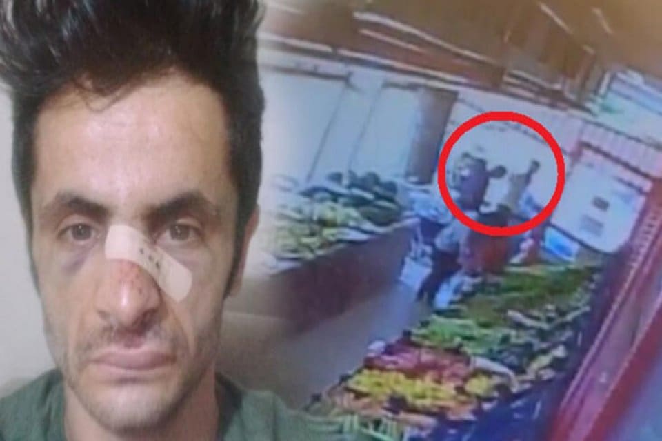 Yalova'da, kimliği belirsiz m&uuml;şteri, kendisini maske takması konusunda uyaran market