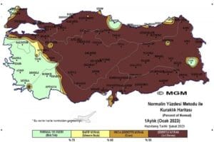 Meteoroloji'nin paylaştığı son kuraklık haritalarına g&ouml;re ocak ayında &uuml;lkenin b&uuml;y&uuml;k