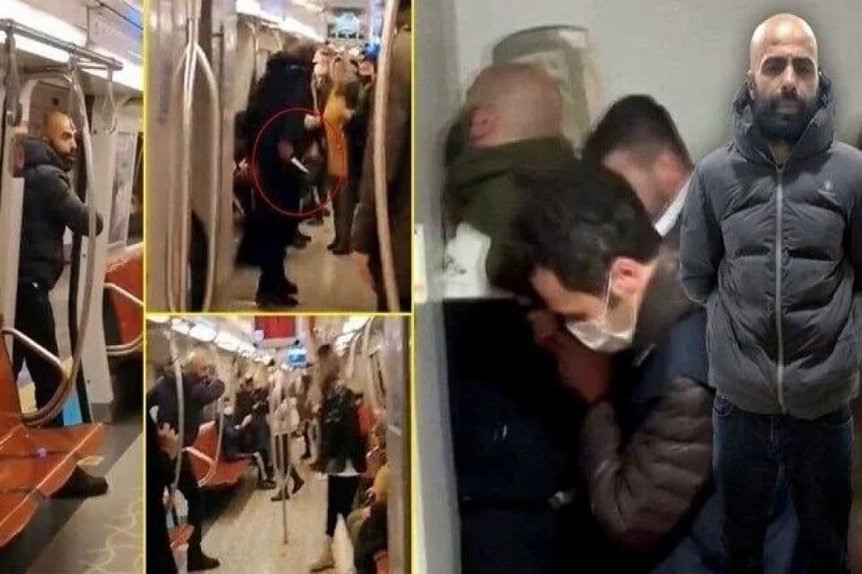 İstanbul'da Kadık&ouml;y-Tavşantepe metrosunda Senanur Damgacı'yı bı&ccedil;akla tehdit ettikten sonra tutuklanan