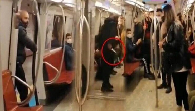 Metroda kadın yolcuya bıçak çekmişti… Saldırgan yakalandı