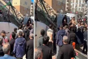 İstanbul G&uuml;ng&ouml;ren'de 5 katlı boş binanın aracın &uuml;zerine &ccedil;&ouml;kmesi sonucunda