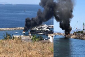 Muğla&rsquo;nın Bodrum il&ccedil;esi Turgutreis marinada bulunan milyon dolarlık yat, bir