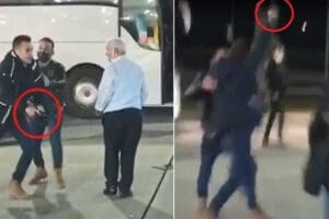 MANİSA'daki bir dinlenme tesisinde mola veren şehirlerarası otob&uuml;s&uuml;nde yolculuk yapan