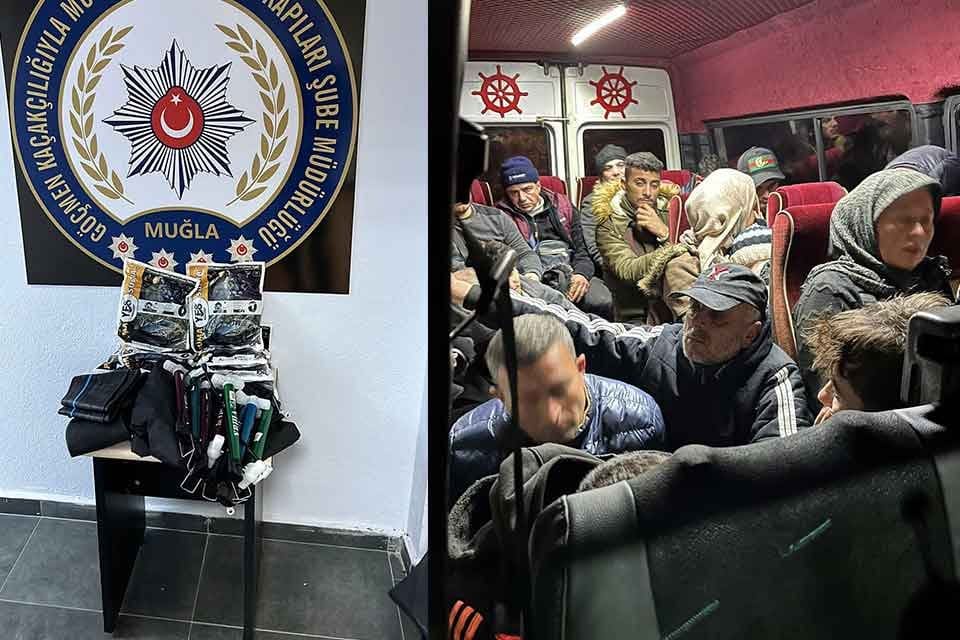 Muğla&rsquo;dan deniz yoluyla Yunan adalarına gitmek isteyen Suriye uyruklu 18
