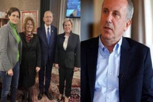 Cumhurbaşkanı adayı Memleket Partisi Genel Başkanı&nbsp;Muharrem İnce,&nbsp;CHP Genel Başkanı&nbsp;Kemal Kılı&ccedil;daroğlu'nun