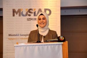 M&Uuml;SİAD İzmir Kadın Komitesi Başkanı Av. Bur&ccedil;in Oğuz, kadın girişimciliğinin