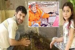 Kahramanmaraş'ta enkaz altında can veren kızının elini tutarken g&ouml;r&uuml;nt&uuml;lenen baba