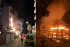 Muğla'da, otelde &ccedil;ıkan yangında dumandan etkilenen 2'si &ccedil;ocuk, 12 kişi