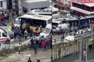 Alibeyk&ouml;y'de, İETT Otob&uuml;s&uuml; ile Tramvay &ccedil;arpıştı. Yaralılar olduğu bildiriliyor. Kaza