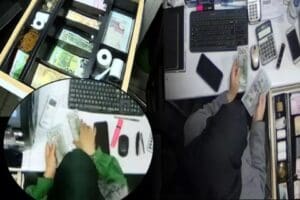 K&uuml;&ccedil;&uuml;k&ccedil;ekmece'de para transfer ve fatura &ouml;deme b&uuml;rosunda &ccedil;alışan bir kadın