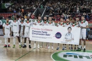 T&uuml;rkiye Sigorta Basketbol S&uuml;per Ligi'nde Pınar Karşıyaka, kanser haftasında farkındalık