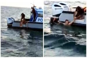 İstanbul Avcılar'da hapis cezasıyla aranan kişi polisi fark edince denize