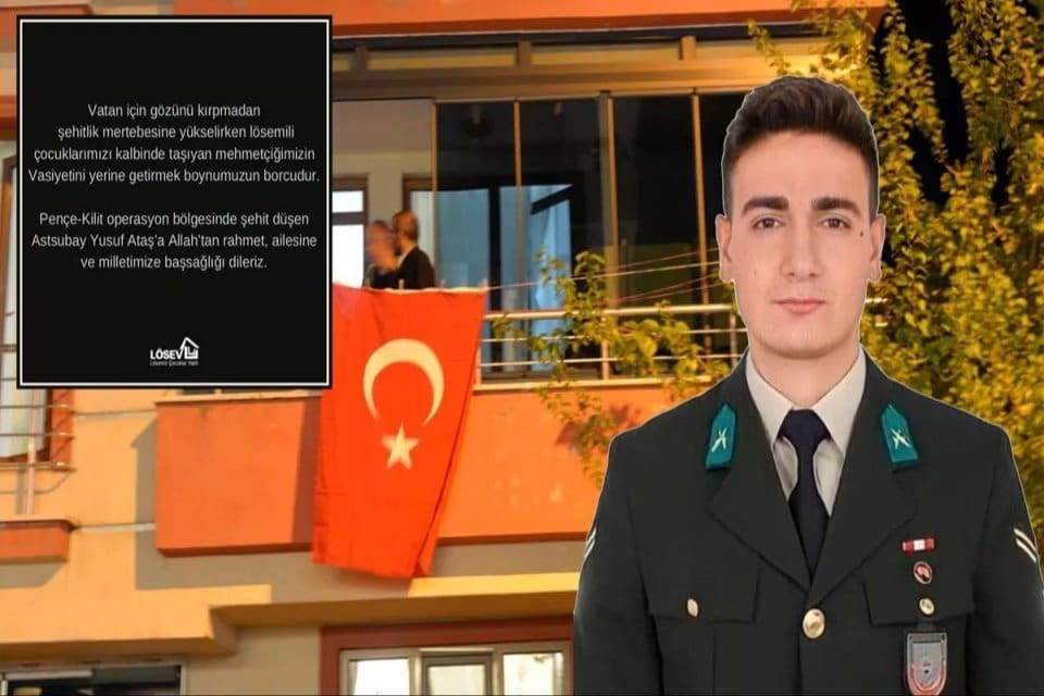Pen&ccedil;e-Kilit operasyon b&ouml;lgesinde şehit d&uuml;şen Piyade Astsubay Yusuf Ataş&rsquo;ın vasiyetini