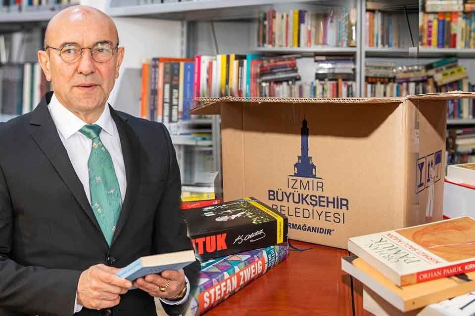 İzmir B&uuml;y&uuml;kşehir Belediye Başkanı Tun&ccedil; Soyer&rsquo;in 200 kitap bağışıyla başlattığı