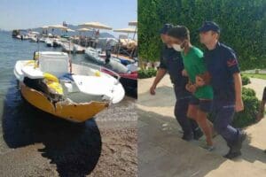 Muğla'nın Marmaris il&ccedil;esinde, tekne dolmuş ile su sporları işletmesine ait