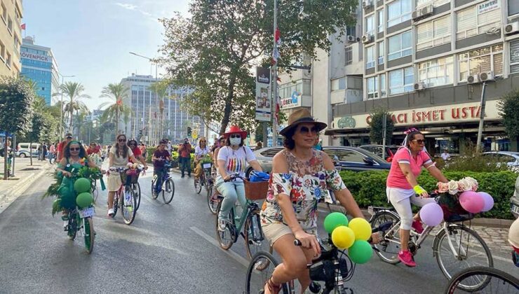 Süslü Kadınlar Bisiklet Turu'nda renkli görüntüler