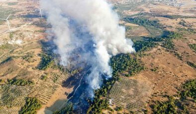 Tarım alanında korkutan yangın ile 8 saatlik zorlu mücadele