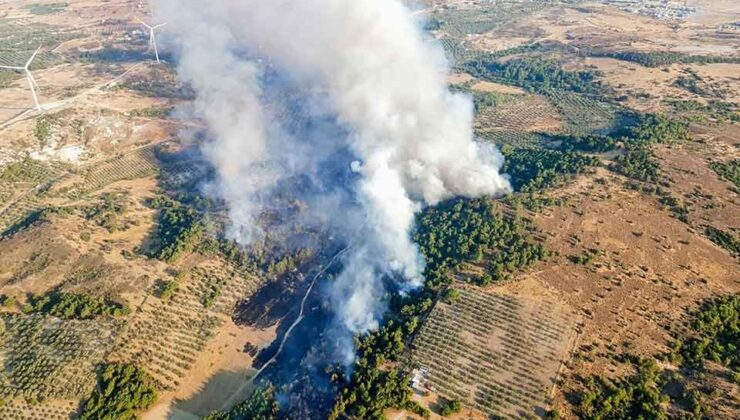 Tarım alanında korkutan yangın ile 8 saatlik zorlu mücadele