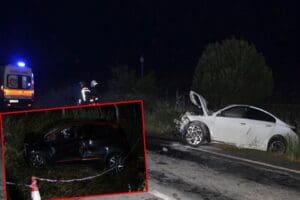 Aydın'ın Germencik il&ccedil;esinde, s&uuml;r&uuml;c&uuml;s&uuml;n&uuml;n ters y&ouml;ne girdiği otomobil, karşı y&ouml;nden