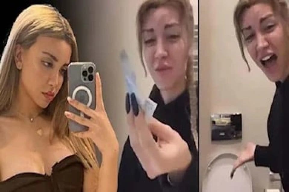 Sosyal medya hesabından 100 lirayı klozete attığı anlara ait g&ouml;r&uuml;nt&uuml;leri