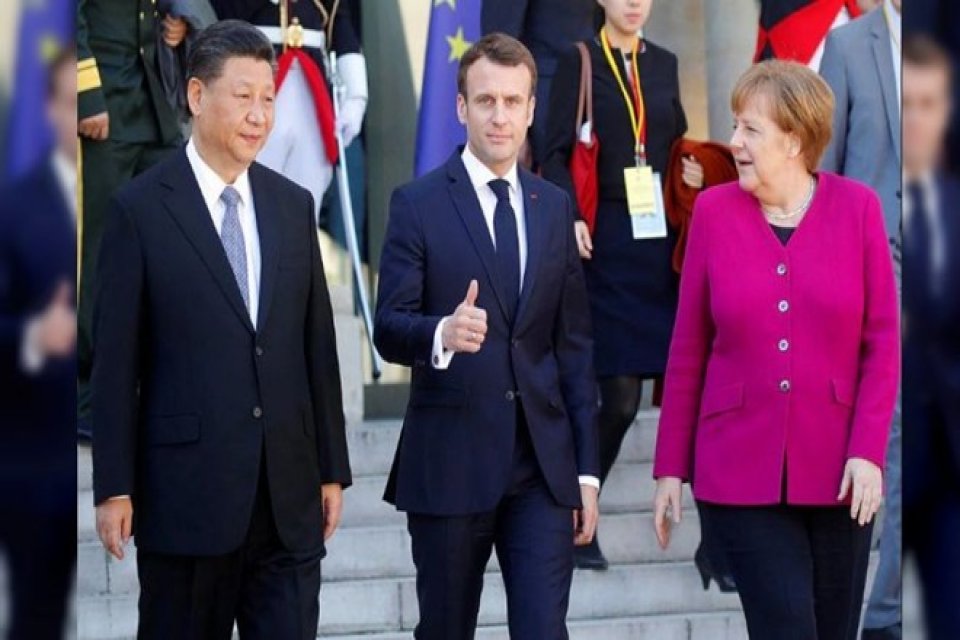 Üç lider arasında kritik görüşme: İklim değişikliği mesajı Fransa Cumhurbaşkanı Emmanuel Macron, Almanya Başbakanı Angela Merkel ve Çin