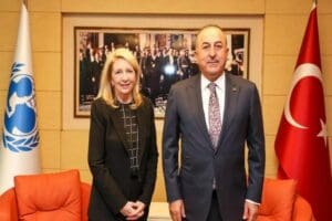 Dışişleri Bakanı &Ccedil;avuşoğlu ve UNICEF İcra Direkt&ouml;r&uuml; Russell, Ankara'da bir